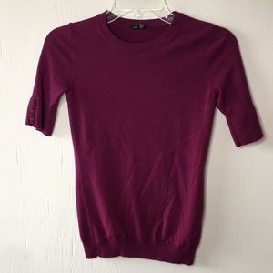 Theory Wool 1/2 Sleeve Purple Sweater